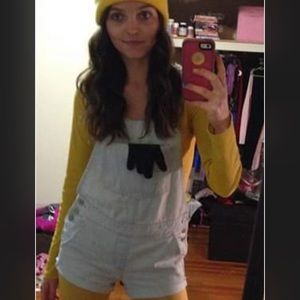 Hollister denim short overalls- small